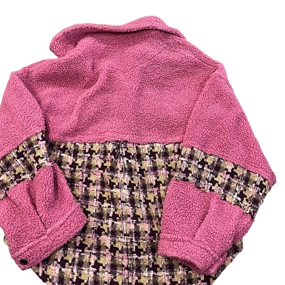 Vici Pink and Multicolor Sherpa Jacket - Picture 4 of 5